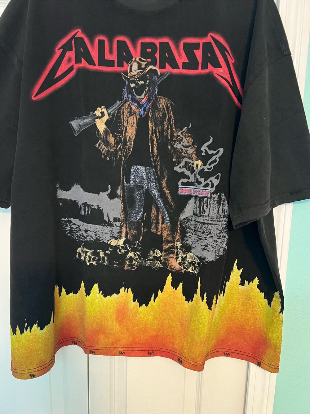 Cozy Calabasas Black Graphic Earth & Silhouettes Short Sleeve Tee